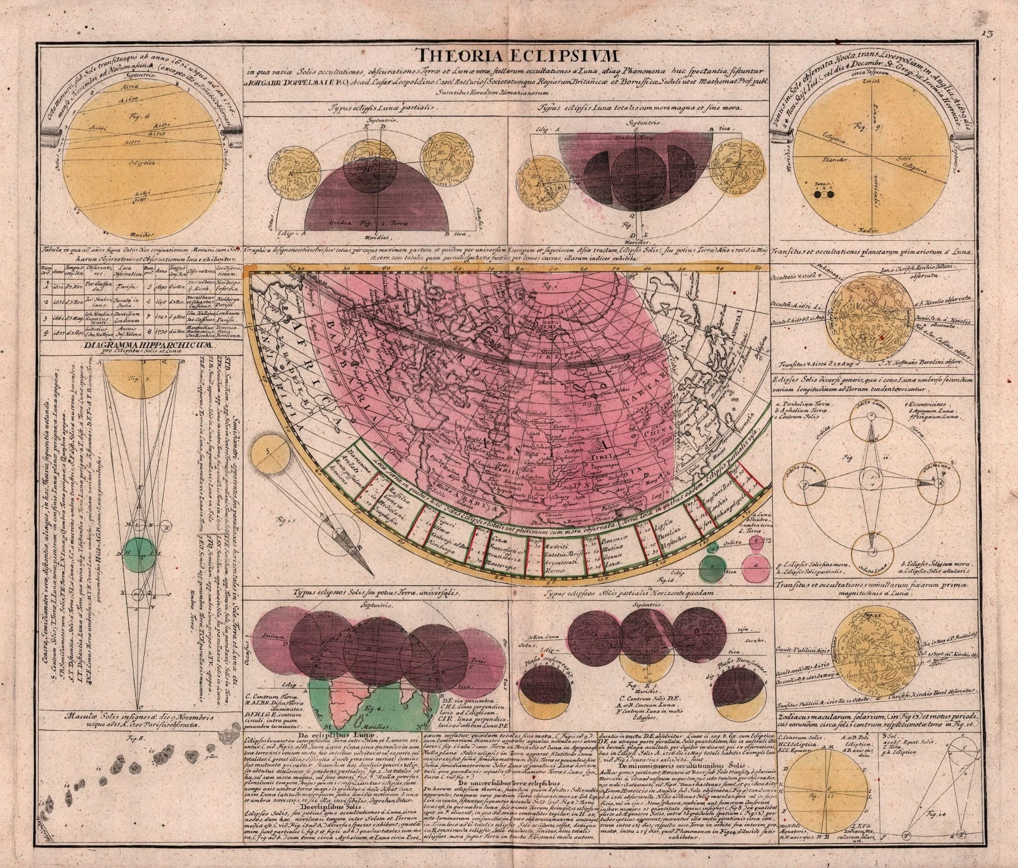 a colorfully illustrated map of an eclipse and its path