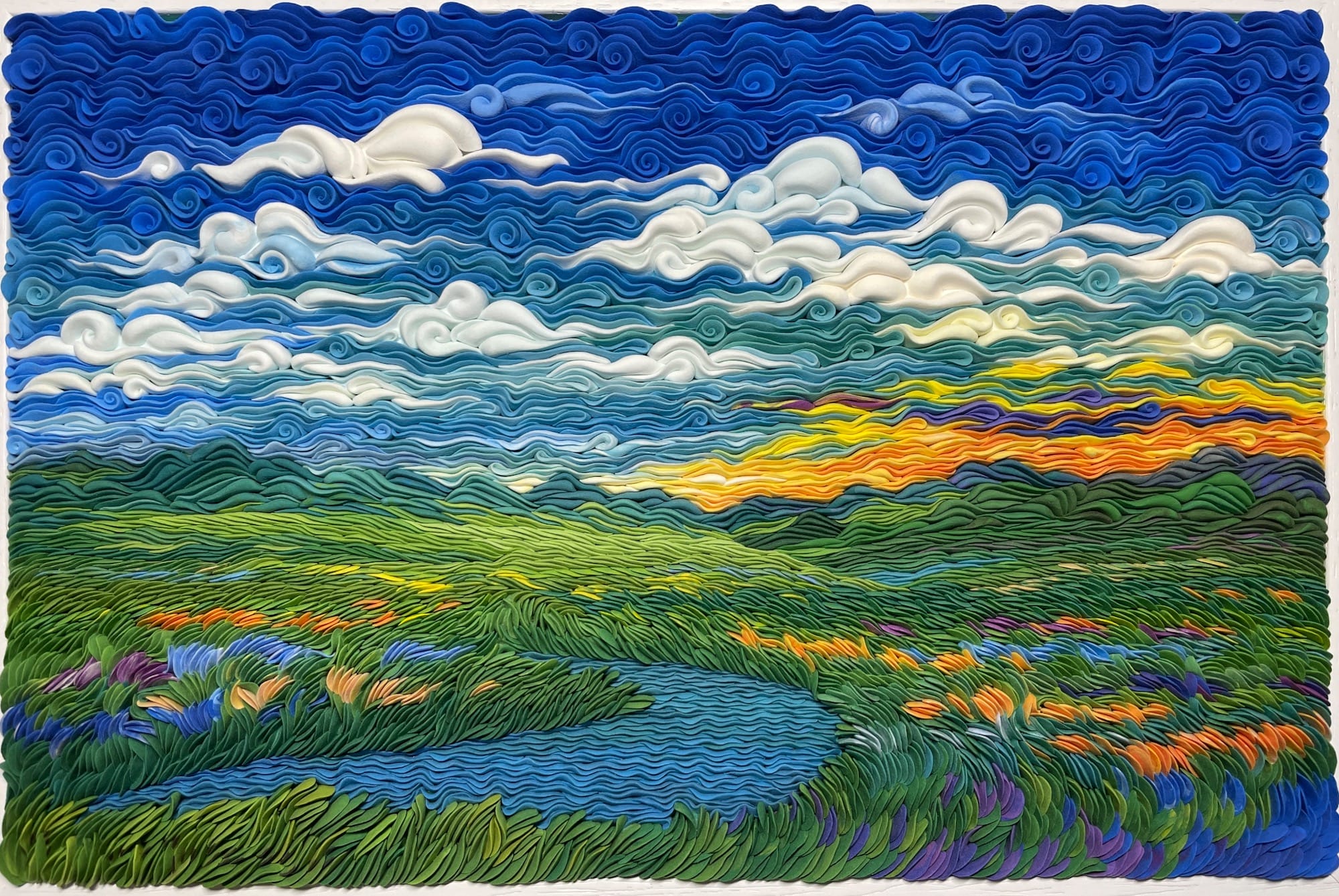 a lush landscape made of dried clay