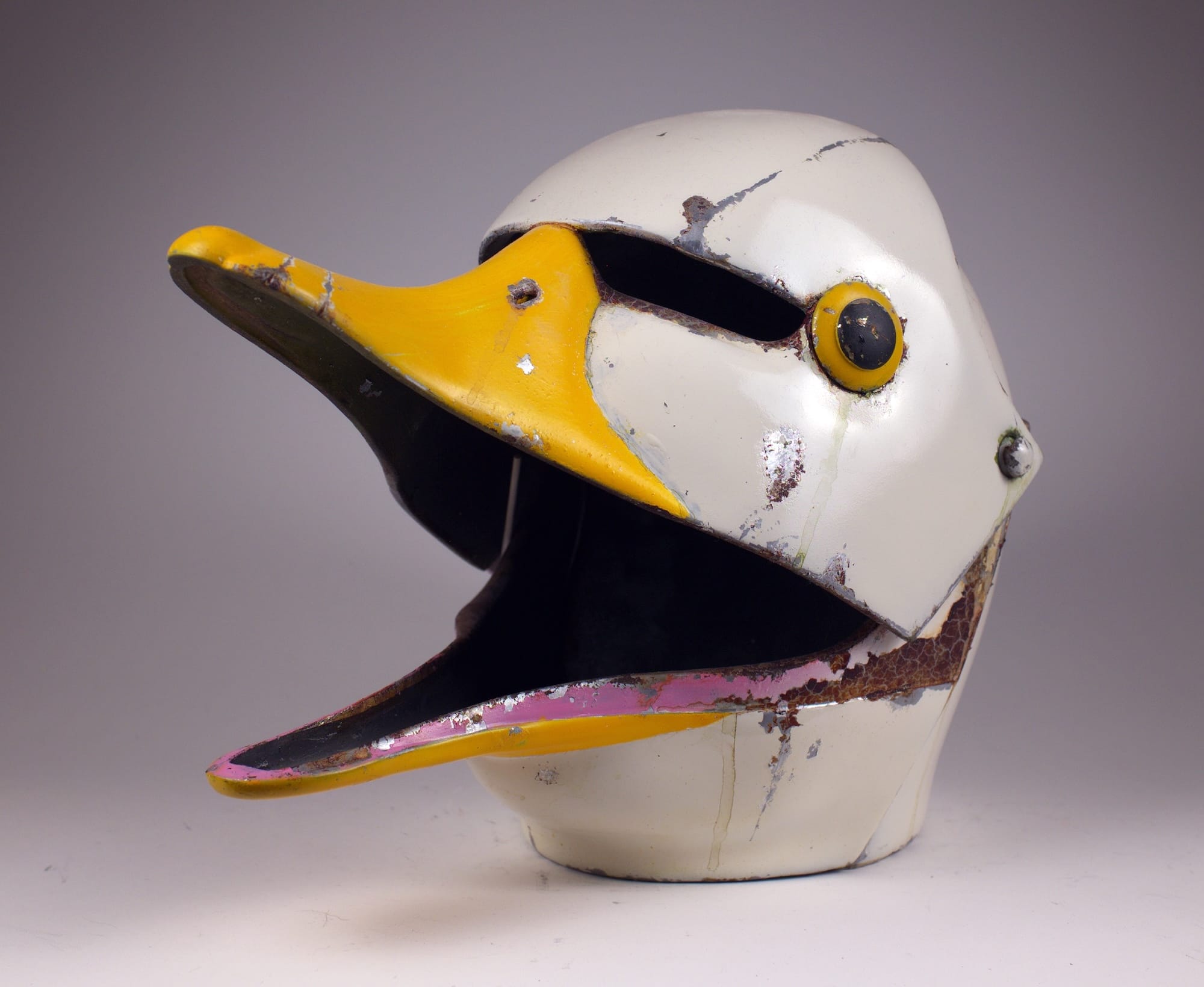 a sculptural metal duck by Paolo Puck